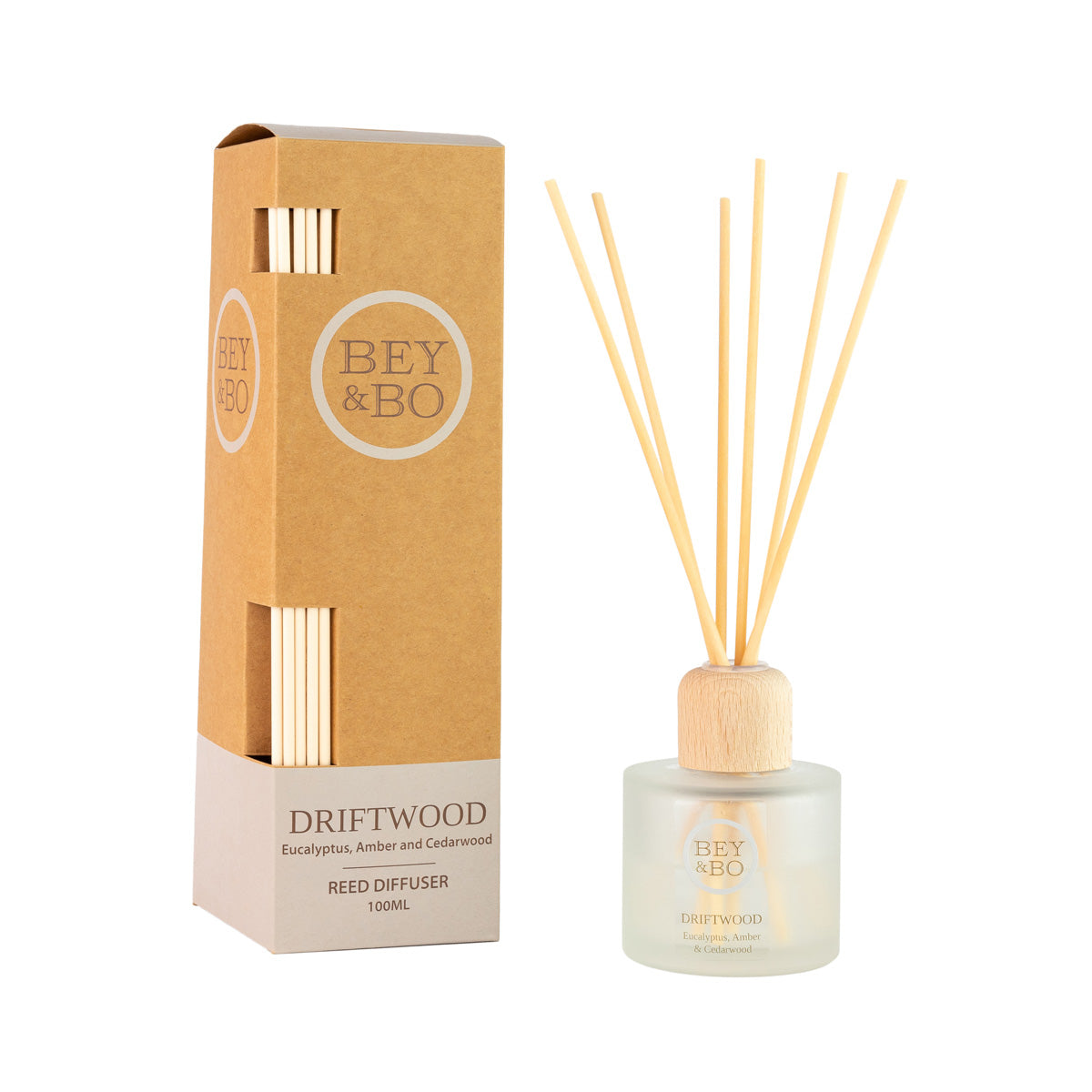 Eucalyptus, Amber & Cedarwood Reed Diffuser: Driftwood